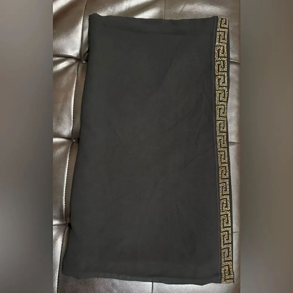 PAKISTANI INDIAN DESIGNER GOLDEN BORDER SCARF DUPATTA